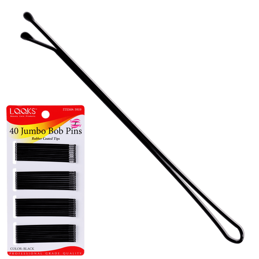 LQQKS JUMBO BOB PIN 40CT BLACK (3'') - VIP Extensions