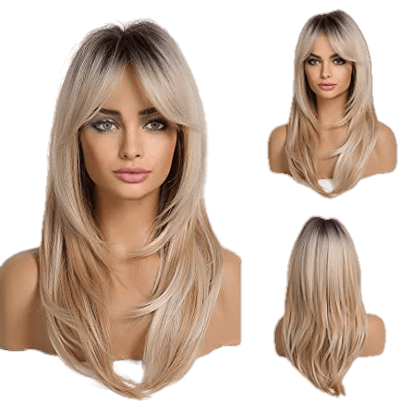 Fashion wigs straight with bangs - VIP Extensions