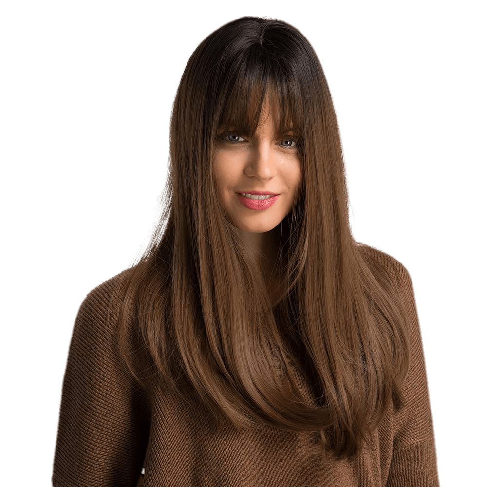 Fashion wigs straight with bangs - VIP Extensions