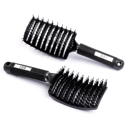 BEAUT SELECT CURVED VENT BRUSH BLACK WITH BRISTLES