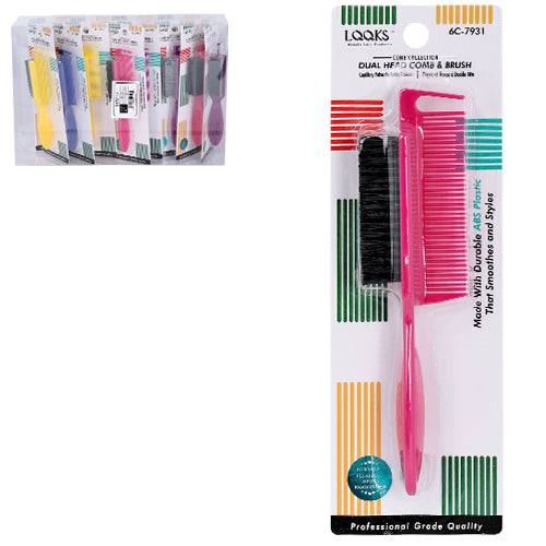 LQQKS DUAL HEAD COMB & BRUSH ABS 1PC