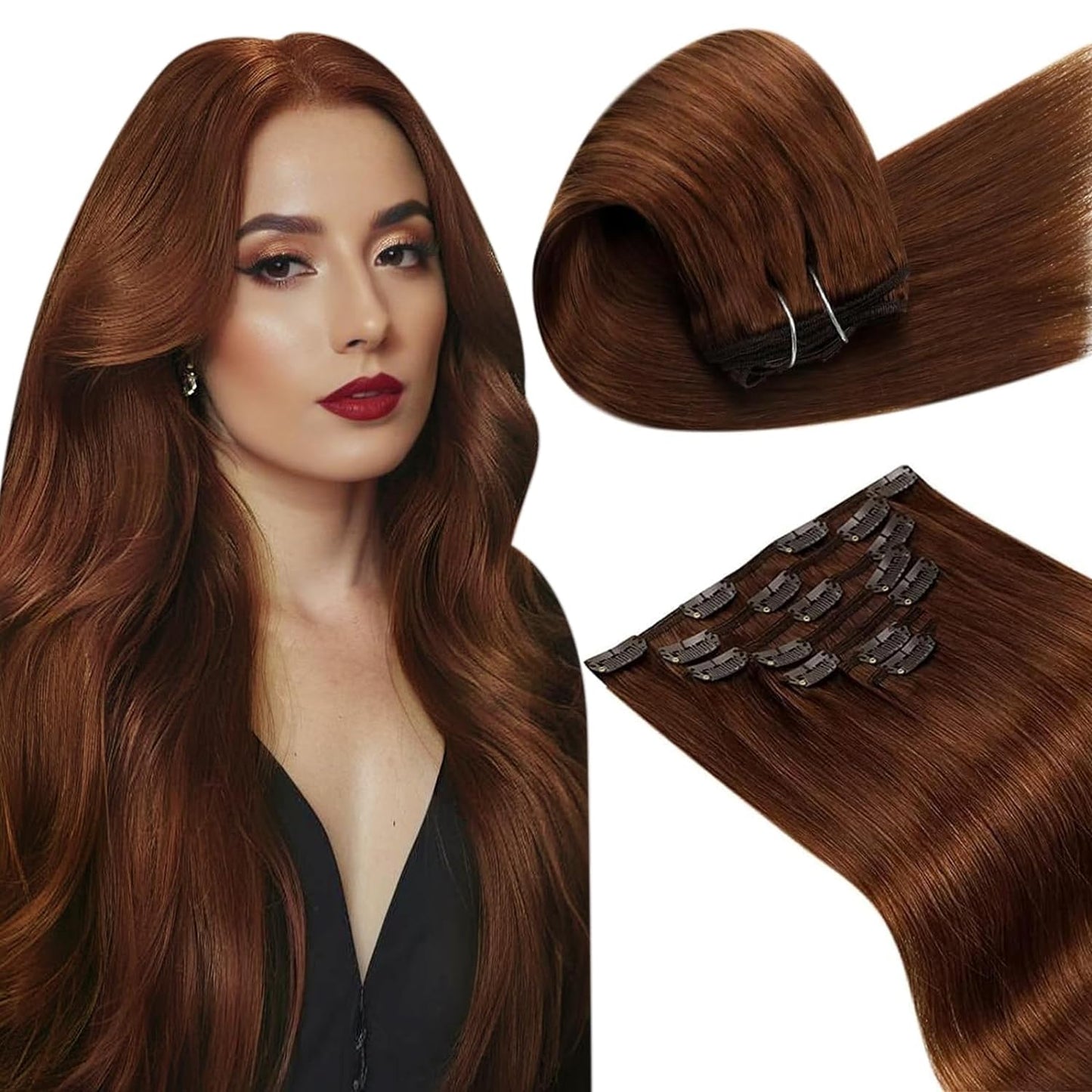 VIP Clip Extensions / Silky Straight - 18" (140 g ) ClipeX System