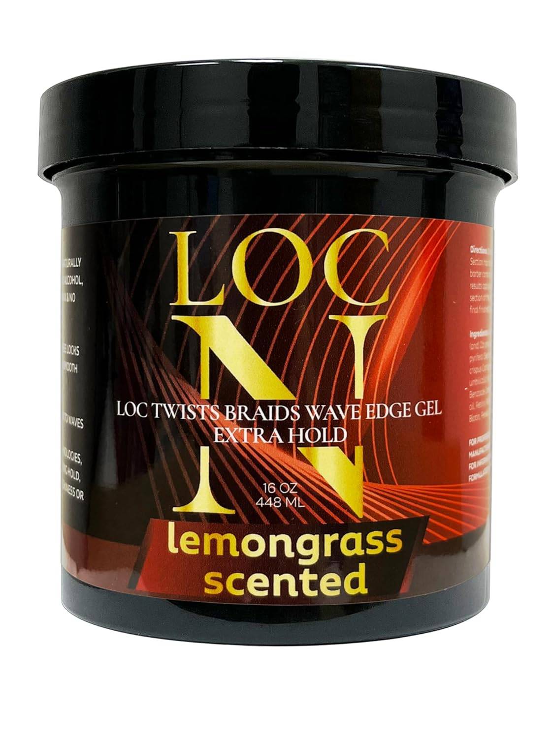 LOC N Twists Braids Wave Edge Gel Extra Strong Hold, 16oz./448ml. (Lemongrass Scented)