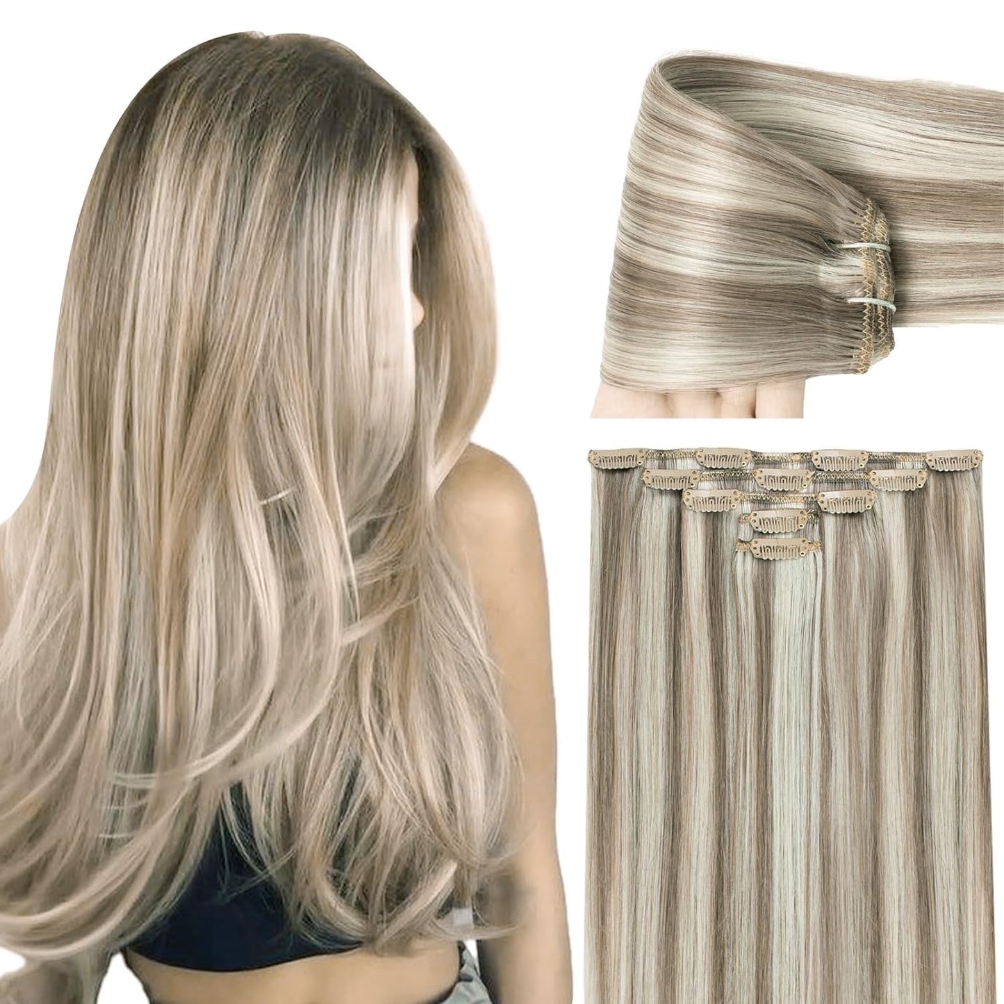 VIP Clip Extensions / Silky Straight - 18" (140 g ) ClipeX System