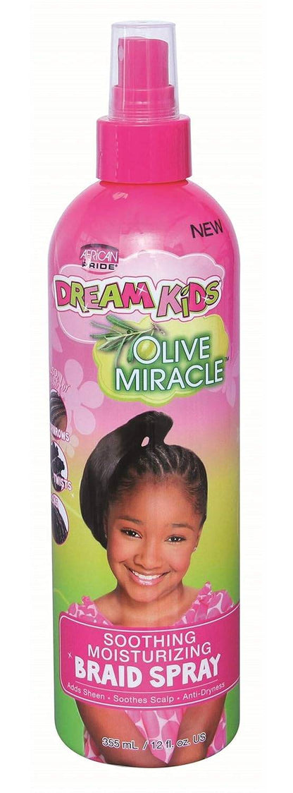 African Pride Dream Kids Olive Miracle Soothing Moisturizing Braid Spray 12 oz