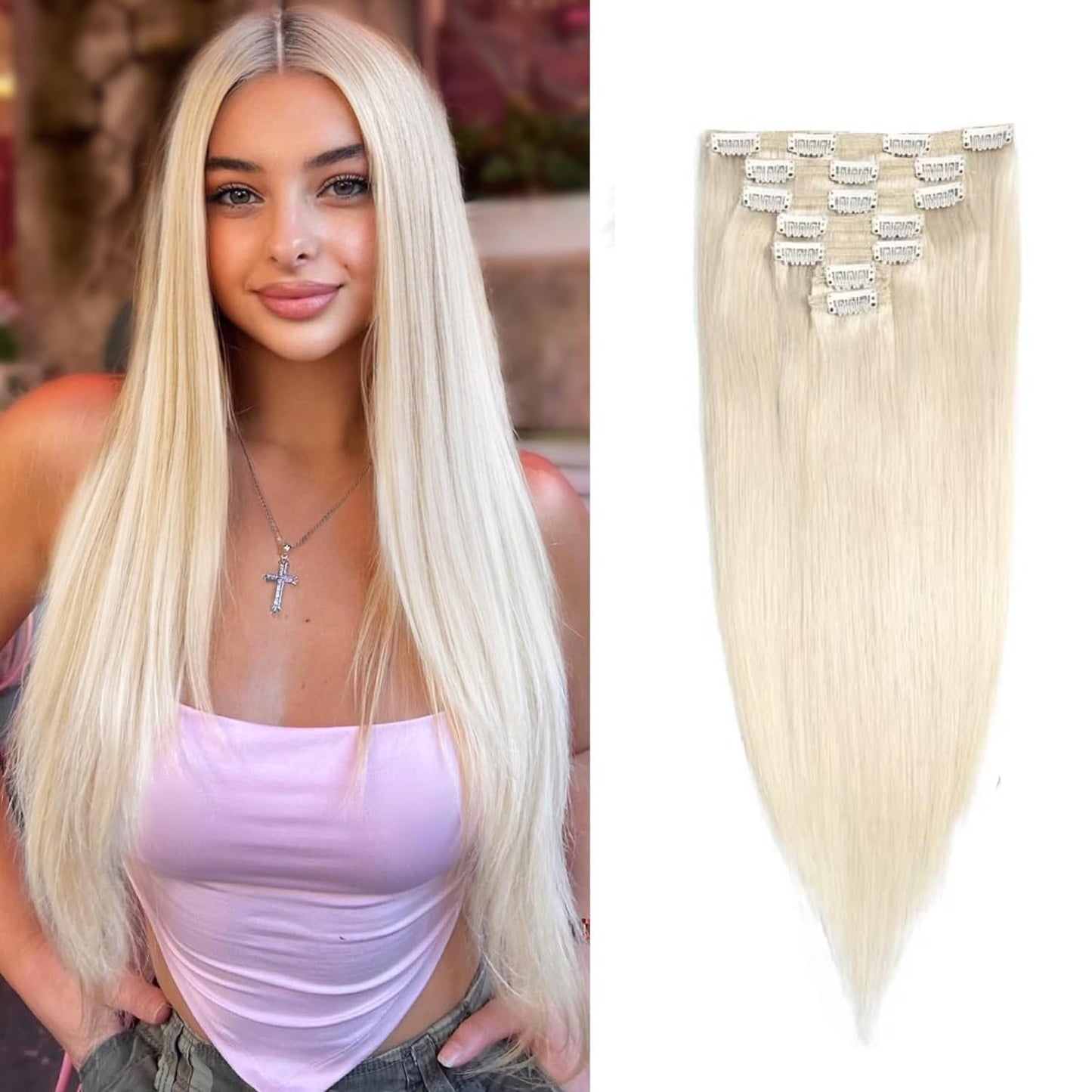 VIP Clip Extensions / Silky Straight - 18" (140 g ) ClipeX System