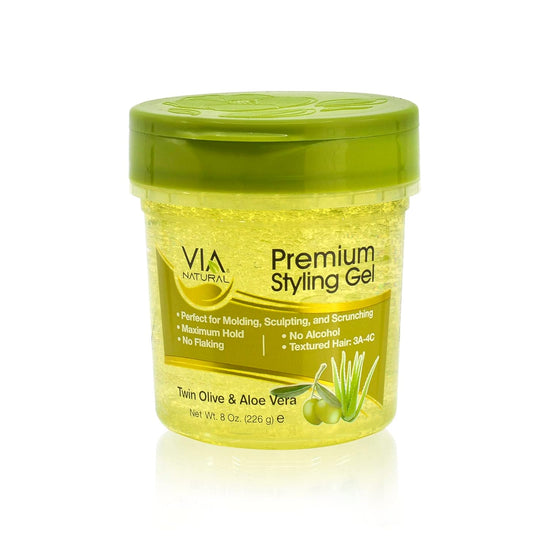 VIA Premium Styling Gel Twin Olive Oil and Aloe 8oz - VIP Extensions