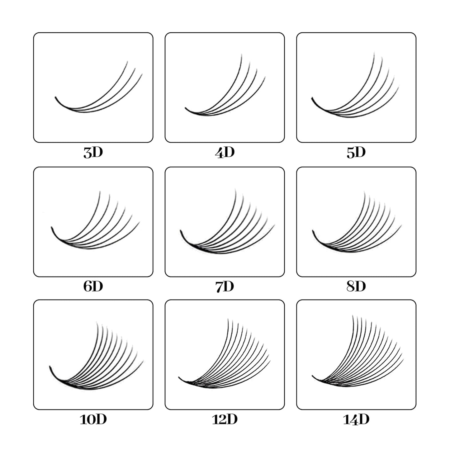 Double Layer Premade Fans 5D 8D MIX 8-15