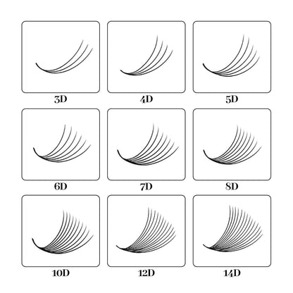 Double Layer Premade Fans 5D 8D MIX 8-15