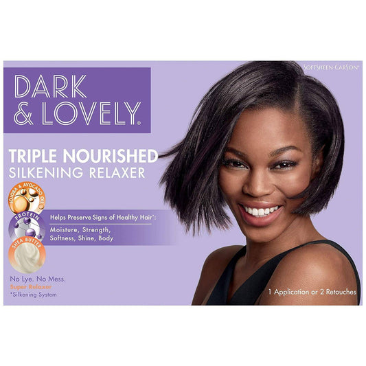 Dark and Lovely Triple Nourished Shine Enhancing, No-Lye Hair Relaxer, for All Hair Types