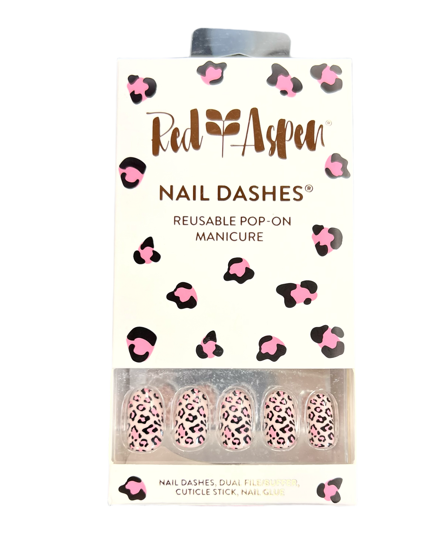 Red Aspen  Nail Dashes -Pippa In Pink Leopard