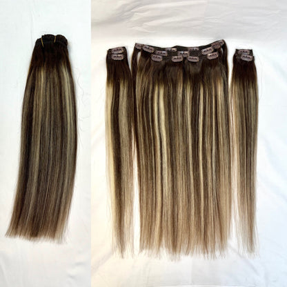 VIP Clip Extensions / Silky Straight - 18" (140 g ) ClipeX System