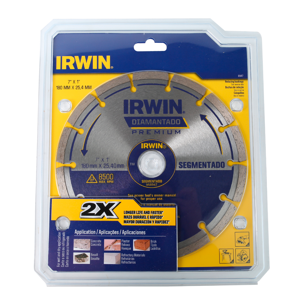 Diamond IRWIN 7" x 1" 180 mm x 25.4 mm Saw Blade - VIP Extensions