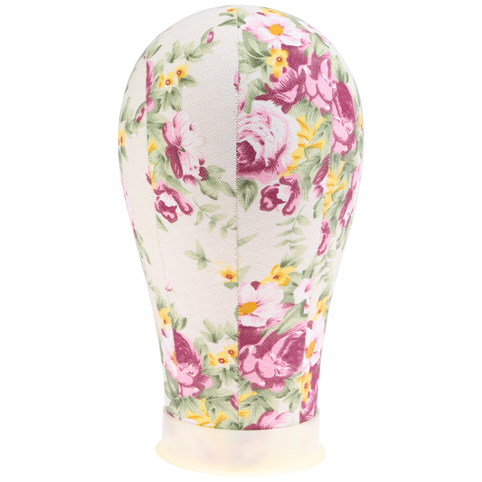 Flower Print Poly  Block Canvas Head 21" - VIP Extensions