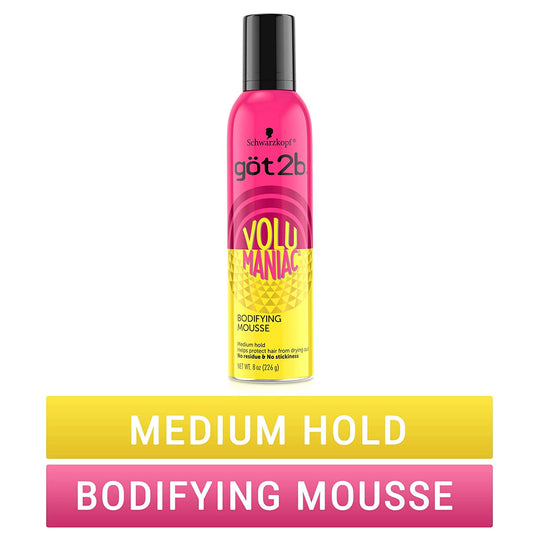 Got2b Volumaniac Bodifying Hair Mousse, 8 Oz - VIP Extensions