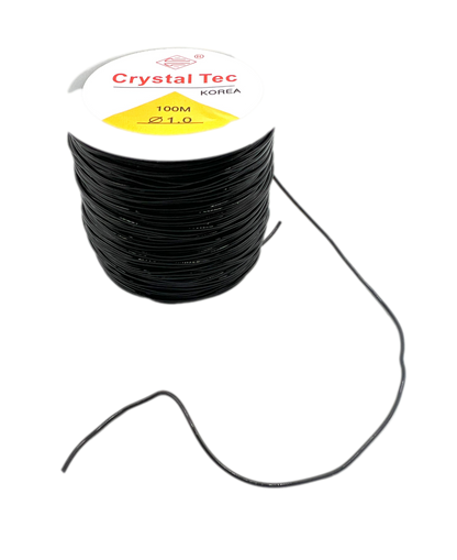 Elastic Thread Black - 100 meters - VIP Extensions