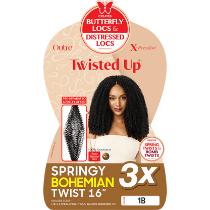 Outre X-Pression Twisted Up Crochet Hair - 3x Bohemian Twist 16" - VIP Extensions