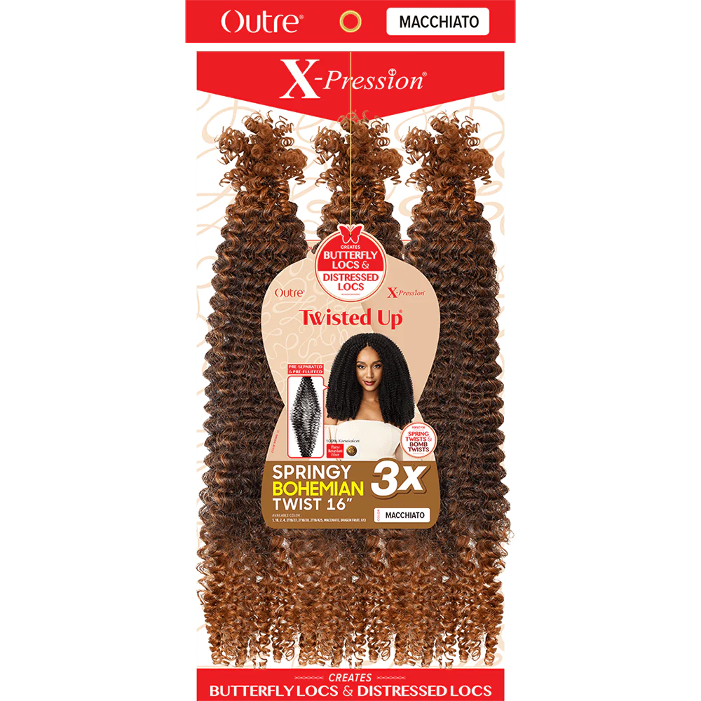 Outre X-Pression Twisted Up Crochet Hair - 3x Bohemian Twist 16" - VIP Extensions